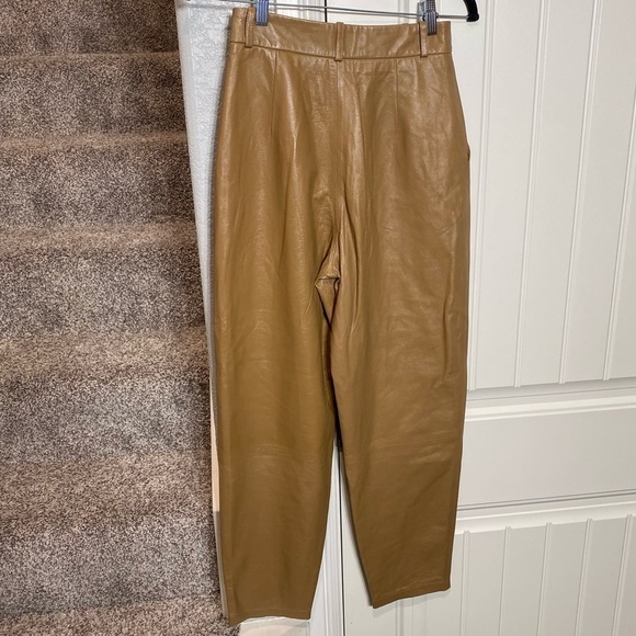 ZEYNEP ARCAY Cool Leather Pant Color: Biscuit - Picture 6 of 11